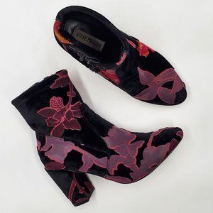 Steve Madden Velvet Floral Burnout Booties